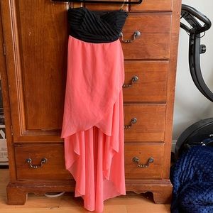 Strapless high-low dress